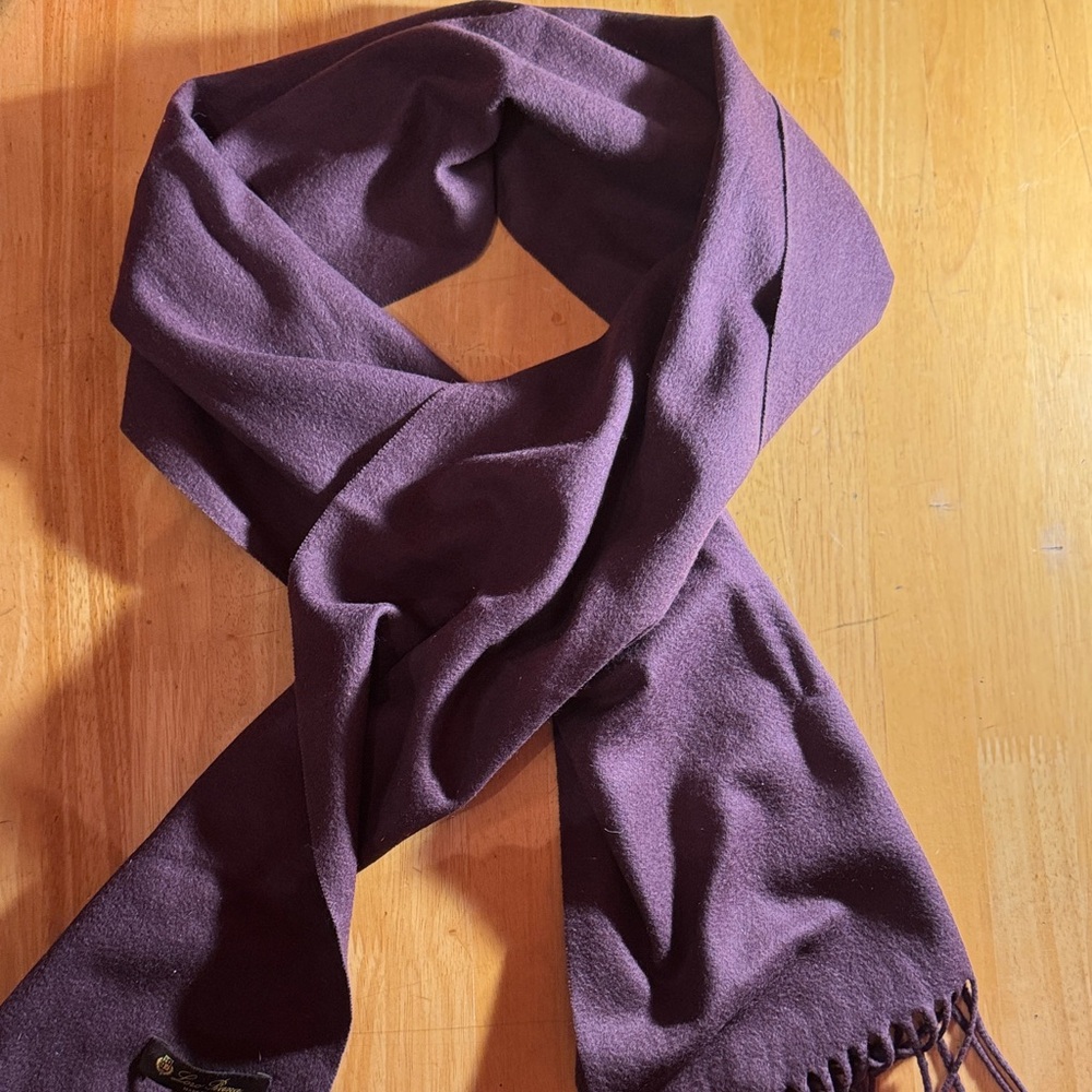Loro Piana large Cashmere scarf (unisex) - muted eggplant.